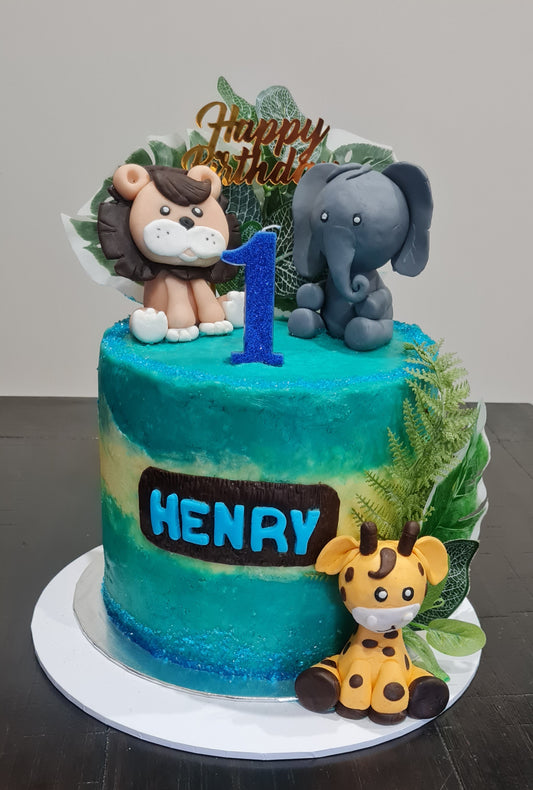 Africa Theme Fondant Cake